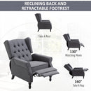 160 Reclining Armchair Single Sofa Chair w/ Retractable Footrest in Linen Deep Grey