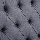 160 Reclining Armchair Single Sofa Chair w/ Retractable Footrest in Linen Deep Grey