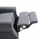 160 Reclining Armchair Single Sofa Chair w/ Retractable Footrest in Linen Deep Grey