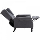 160 Reclining Armchair Single Sofa Chair w/ Retractable Footrest in Linen Deep Grey