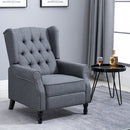 160 Reclining Armchair Single Sofa Chair w/ Retractable Footrest in Linen Deep Grey