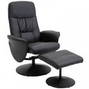Executive Recliner Chair High Back and Footstool Armchair Lounge Seat - Black
