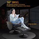 Executive Recliner Chair High Back and Footstool Armchair Lounge Seat - Black