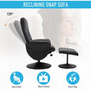 Executive Recliner Chair High Back and Footstool Armchair Lounge Seat - Black