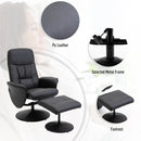 Executive Recliner Chair High Back and Footstool Armchair Lounge Seat - Black