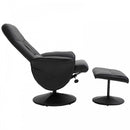 Executive Recliner Chair High Back and Footstool Armchair Lounge Seat - Black