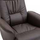 PU Leather Recliner Armchair & Footrest 2 Pcs Duo Set - Brown