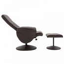 PU Leather Recliner Armchair & Footrest 2 Pcs Duo Set - Brown