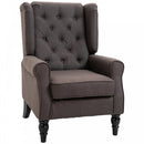 Fabric Tufted Accent Armchair - Brown