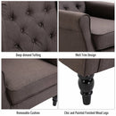 Fabric Tufted Accent Armchair - Brown