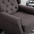 Fabric Tufted Accent Armchair - Brown