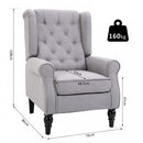 Fabric Tufted Accent Armchair - Grey