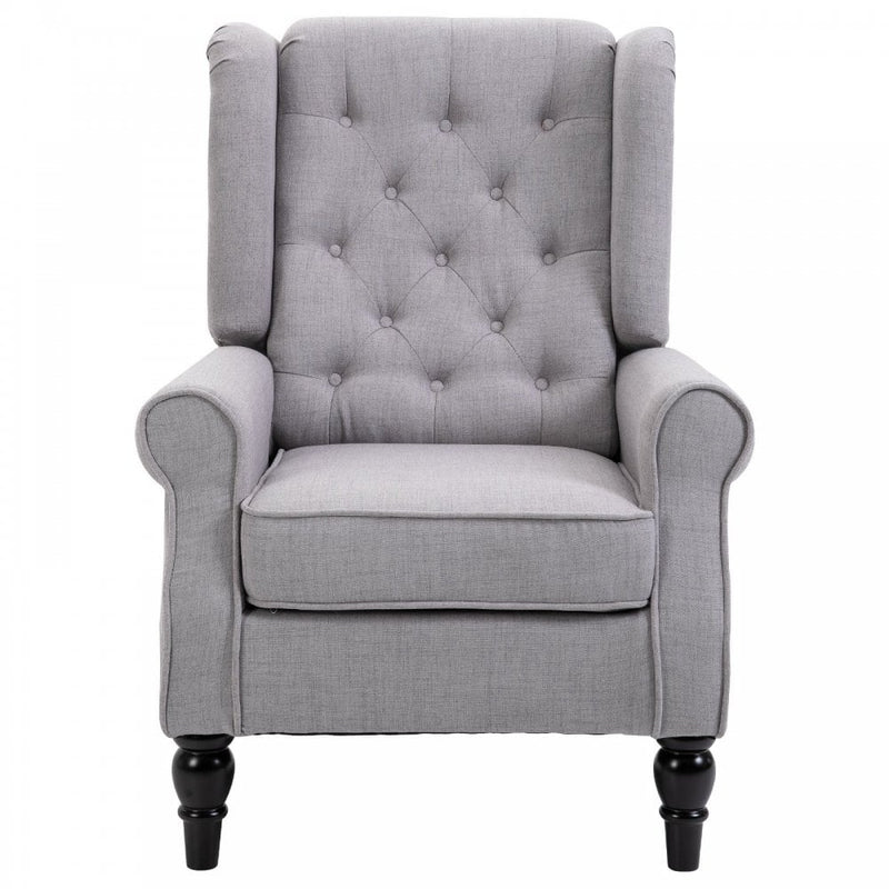 Fabric Tufted Accent Armchair - Grey