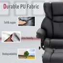 PU Leather Padded Manual Reclining Armchair with Footstool - Black
