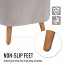 Decadent Single Lounge Chair in Velvet-Look Upholstery w/ Wooden Legs Grey