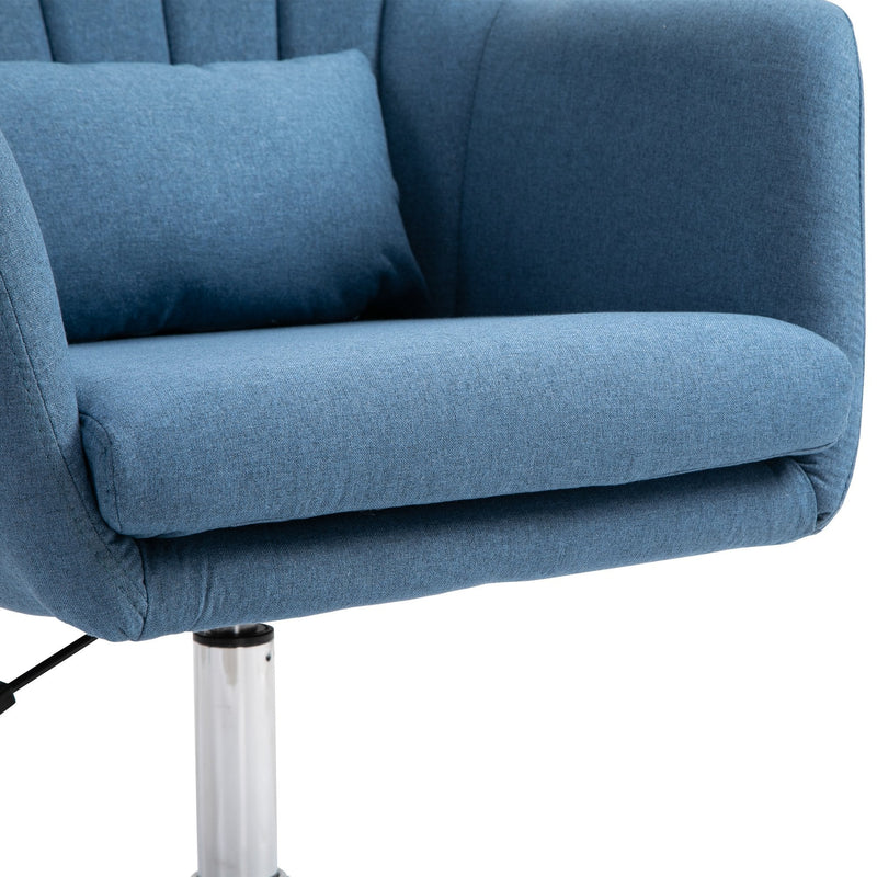 HOMCOM Swivel Base Accent Chair, with Pillow - Blue