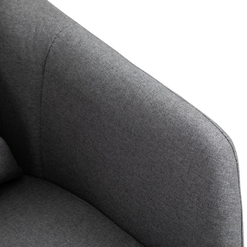 Linen Upholstered Height Adjustable Armchair w/ Pillow Grey