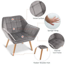 Faux Velvet Upholstered Wide Accent Chair Grey