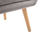 Faux Velvet Upholstered Wide Accent Chair Grey