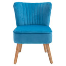 Faux Velvet Vertical Tufted Accent Chair Blue