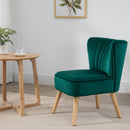 Faux Velvet Vertical Tufted Accent Chair Green