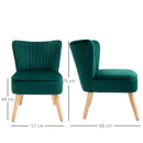 Faux Velvet Vertical Tufted Accent Chair Green
