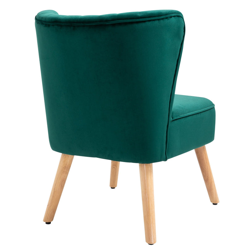 Faux Velvet Vertical Tufted Accent Chair Green