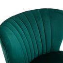 Faux Velvet Vertical Tufted Accent Chair Green