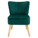 Faux Velvet Vertical Tufted Accent Chair Green