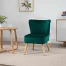 Faux Velvet Vertical Tufted Accent Chair Green