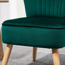 Faux Velvet Vertical Tufted Accent Chair Green