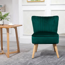 Faux Velvet Vertical Tufted Accent Chair Green