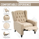 Studded PU Leather Reclining Armchair w/ Retractable Footrest Beige