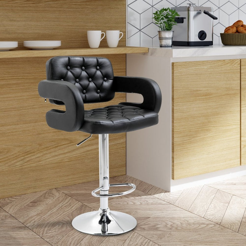 Bar Stool, Gas Lift, PU - Black