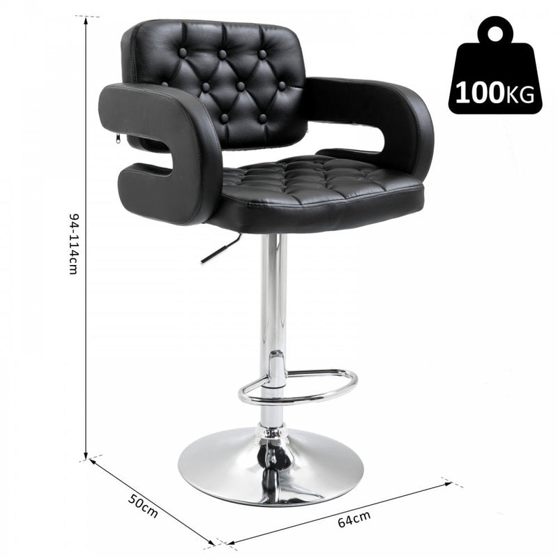 Bar Stool, Gas Lift, PU - Black