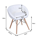Office Padded Chic Faux Leather Lounge Chair W/Solid Wooden Legs & Arm Rest-White