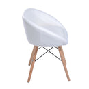 Office Padded Chic Faux Leather Lounge Chair W/Solid Wooden Legs & Arm Rest-White