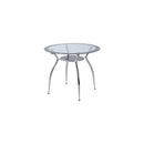 5Pcs Tempered Glass Metal Dining Set Table Chairs Contemporary Modern Furniture-Grey