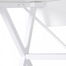Dining Table Drop Leaf Metal Frame MDF Top Folding Expandable 6 Person White Design Foldable