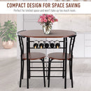 MDF 2-Seater Bar Stool & Table Set w/Bottle Storage Shelf  - Wood Tone