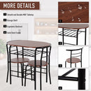 MDF 2-Seater Bar Stool & Table Set w/Bottle Storage Shelf  - Wood Tone