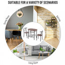 MDF 2-Seater Bar Stool & Table Set w/Bottle Storage Shelf  - Wood Tone