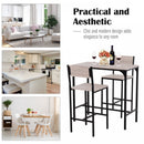 Metal Frame MDF Top Table & Bar Stool Set Black