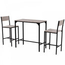 Metal Frame MDF Top Table & Bar Stool Set Black