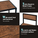 Steel Frame MDF 2-Seater Bar Stool and Table Set - Wood Tone