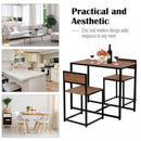 Steel Frame MDF 2-Seater Bar Stool and Table Set - Wood Tone