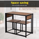 Steel Frame MDF 2-Seater Bar Stool and Table Set - Wood Tone
