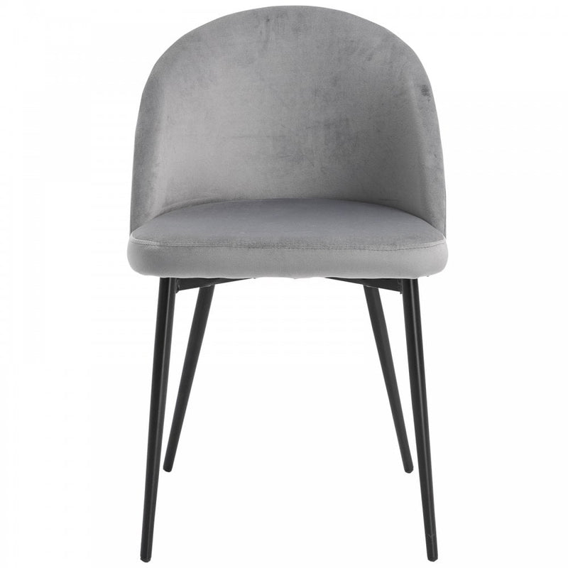 Velvet Contemporary Set Of 2 Kitchen Dining Chairs Grey