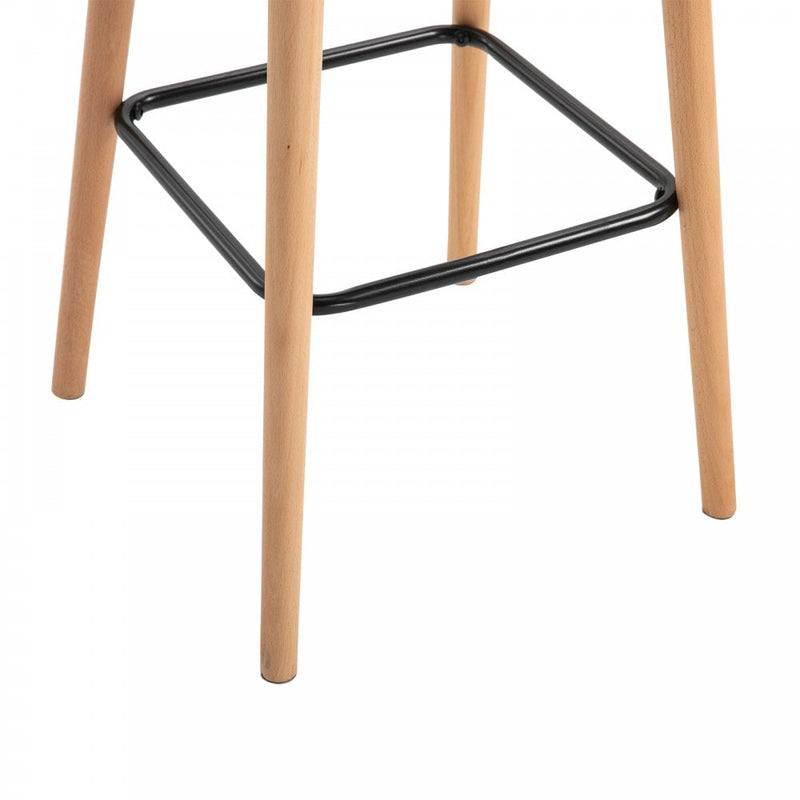 Linen Upholstered Set Of 2 Home Bar Stools - Light Grey