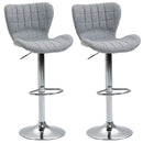 Bar Stools Set of 2 Swivel Stool Adjustable Height Bar Chairs with Footrest for Kitchen Dining Home Pub, Grey Pieces Chair with/ Pub